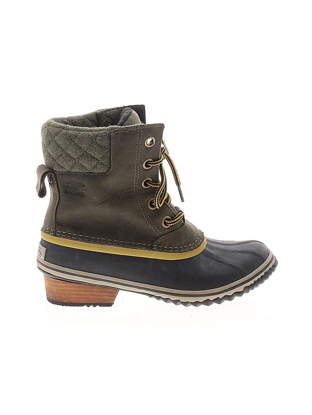 Sorel Slimpack II Lace Boot Olive Green Black Lace-Up Waterproof Winter Boot 8